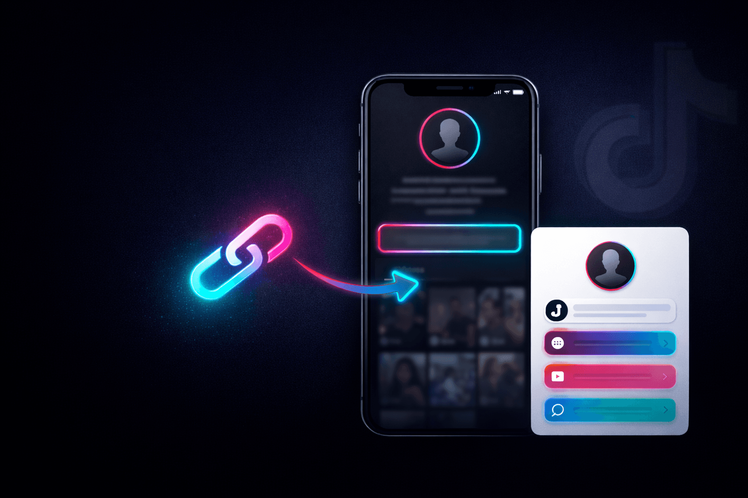 TikTok app interface showing bio section with link field highlighted, 2026 workarounds guide