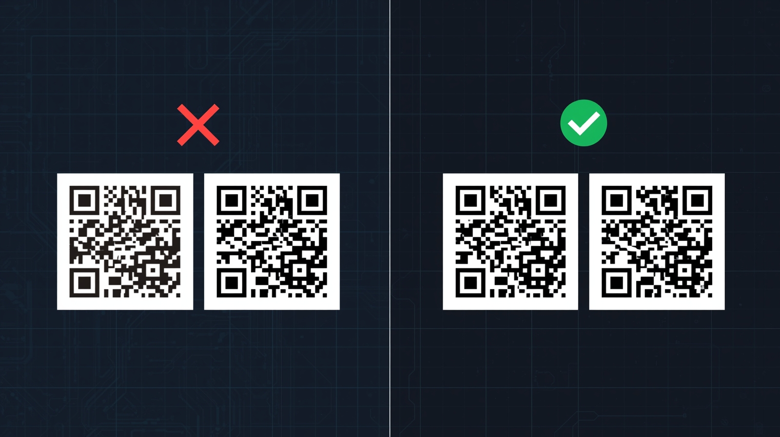 QR codes work through contrast